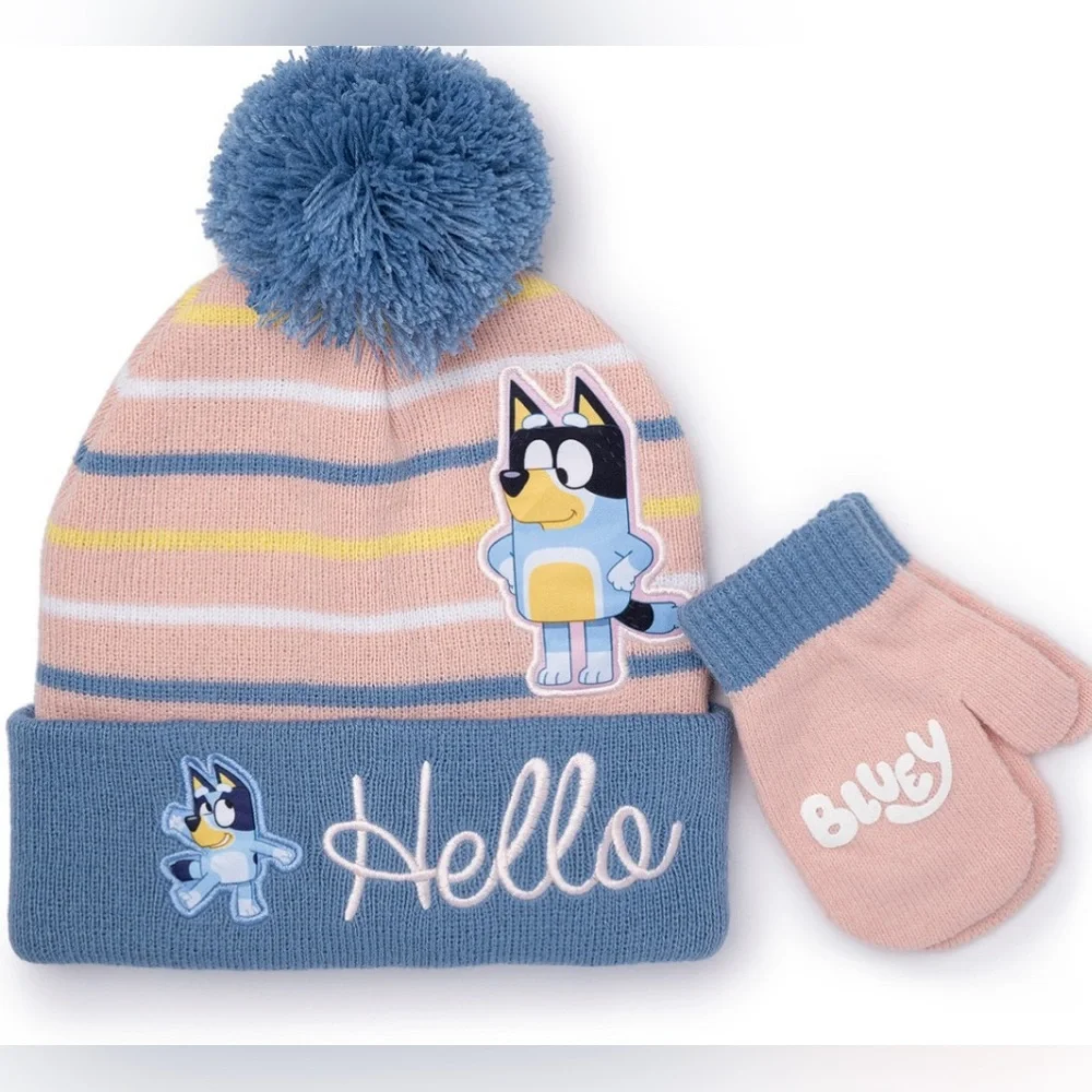 Bluey Toddler Girls' Beanie and Mitten, 2-Piece Set